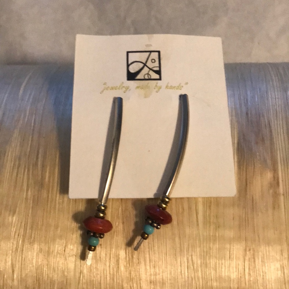 Recycled Sterling Silver and turquoise earrings.